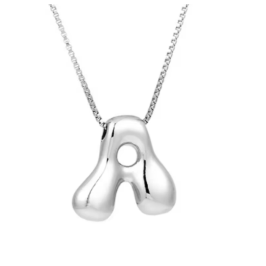 Chunky Bubble Initial Necklace