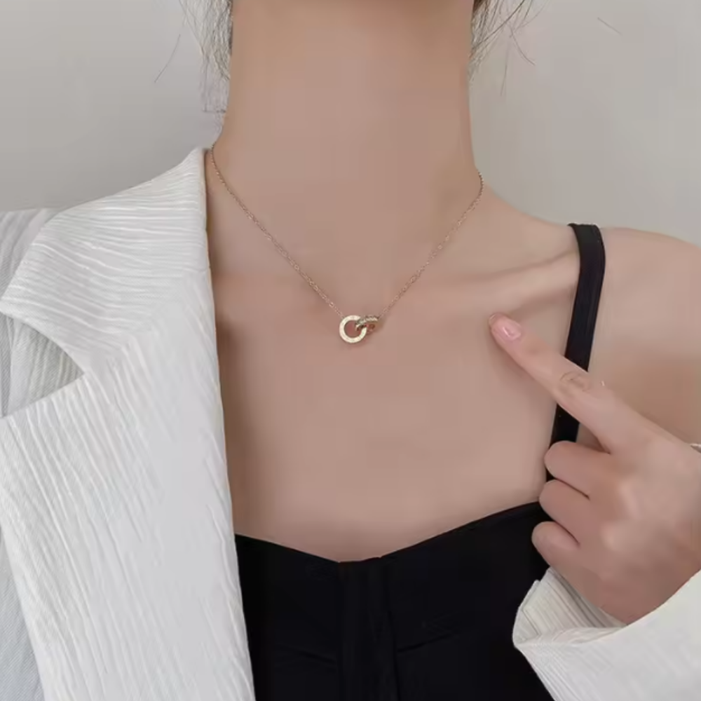 Interlocking Roman Numeral Necklace