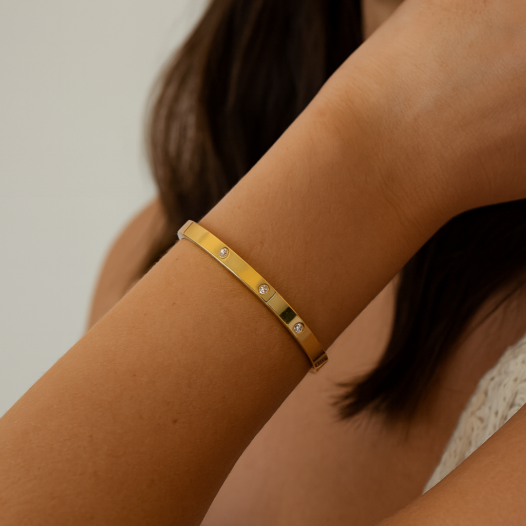 Gold Inlay Bangle