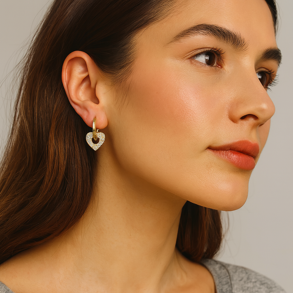 Pavé Heart Earrings