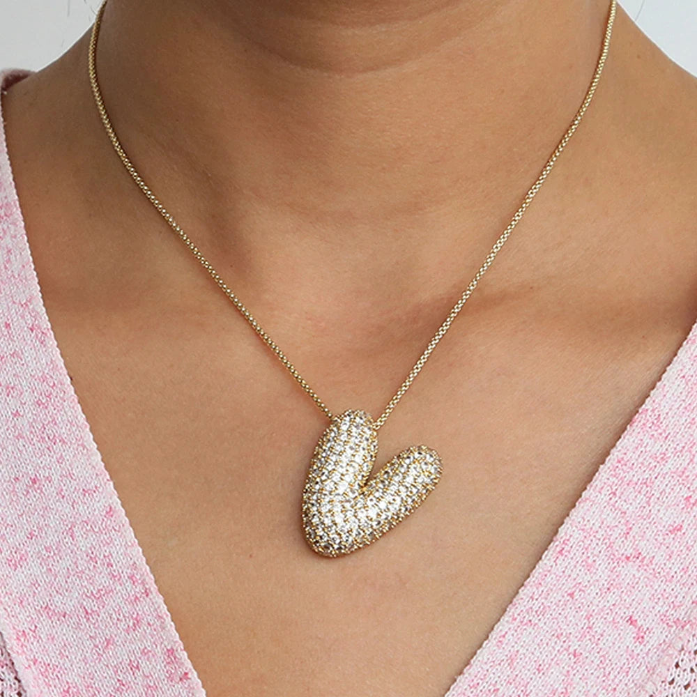 Pavé Initial Charm Necklace