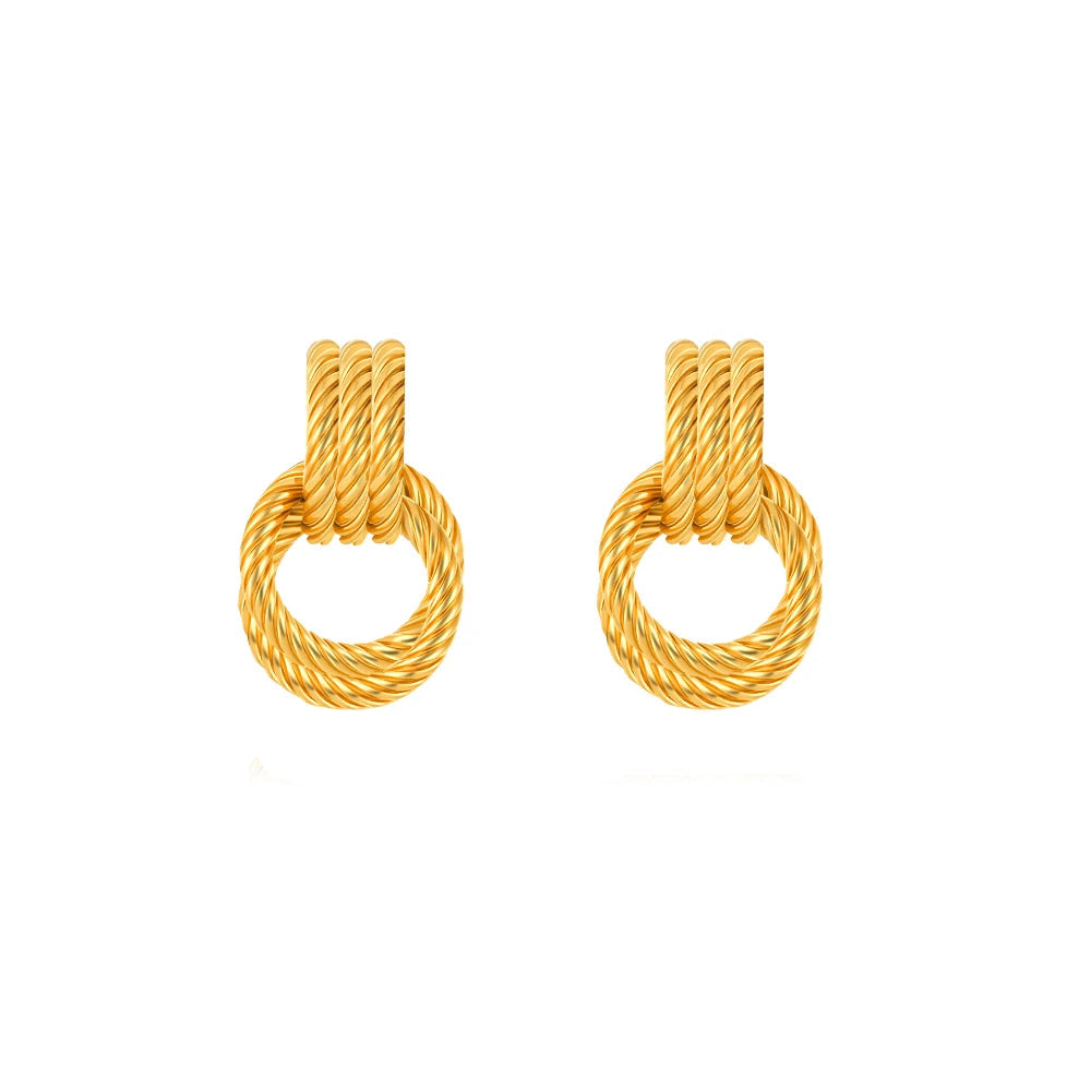 Twisted Rope Hoop Earrings