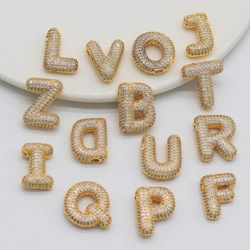 Balloon Bubble Chunky A-Z Letters Name Pendant