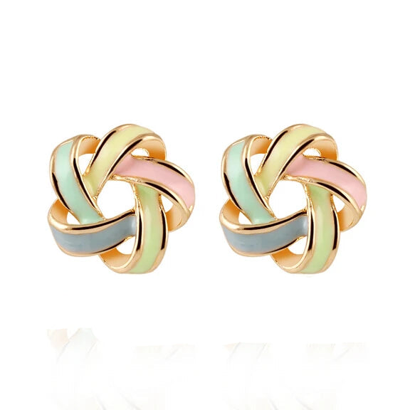 Enamel Knot Earrings