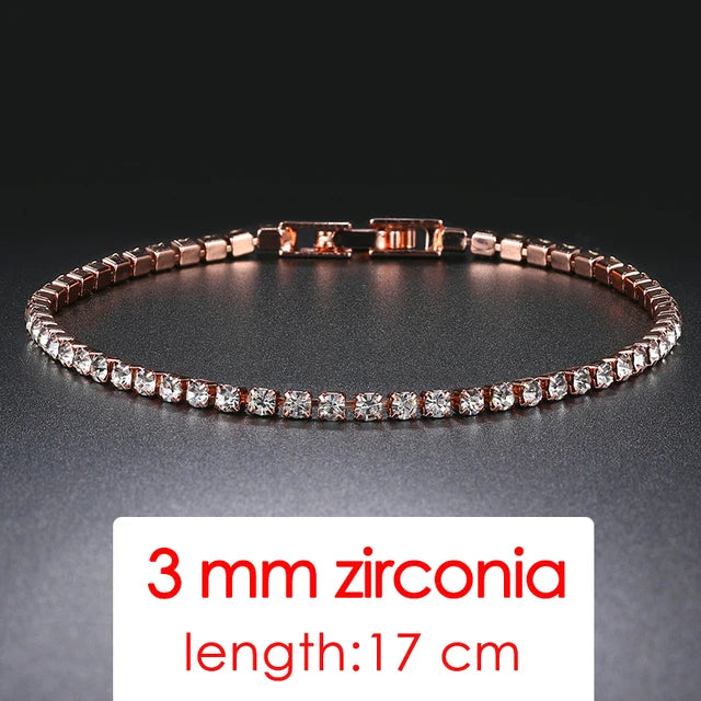 Zircon Crystal Tennis Bracelet – 2.5/3/4/5mm