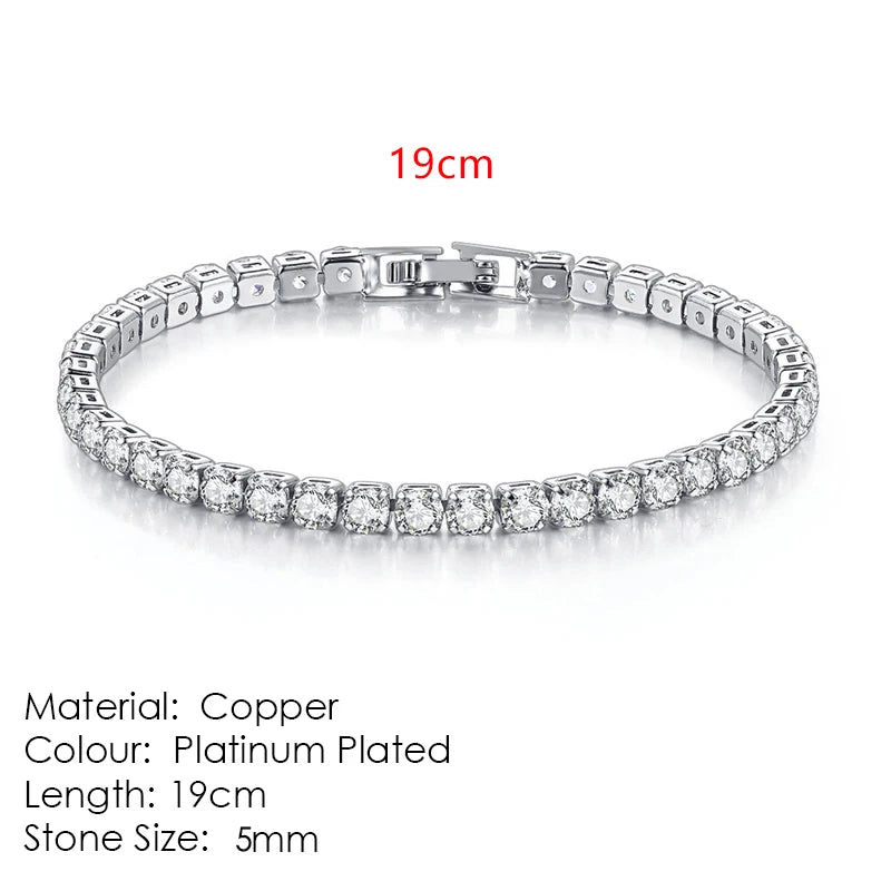 Zircon Crystal Tennis Bracelet – 2.5/3/4/5mm