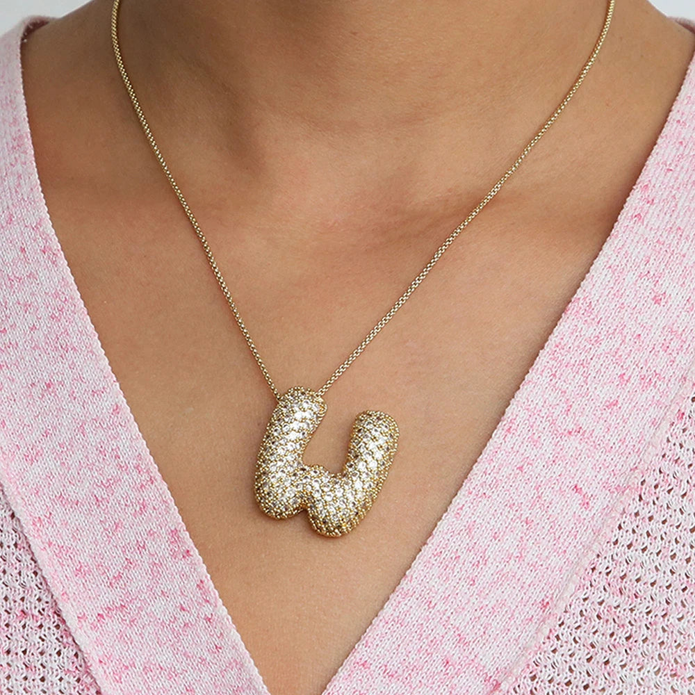Pavé Initial Charm Necklace