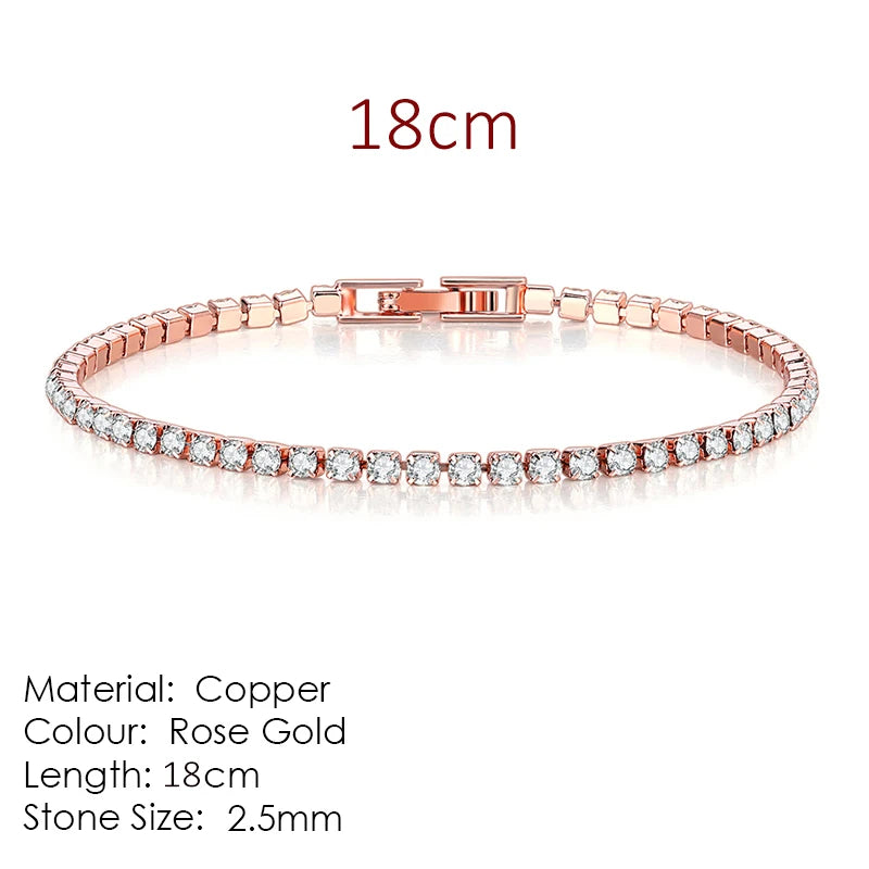 Zircon Crystal Tennis Bracelet – 2.5/3/4/5mm