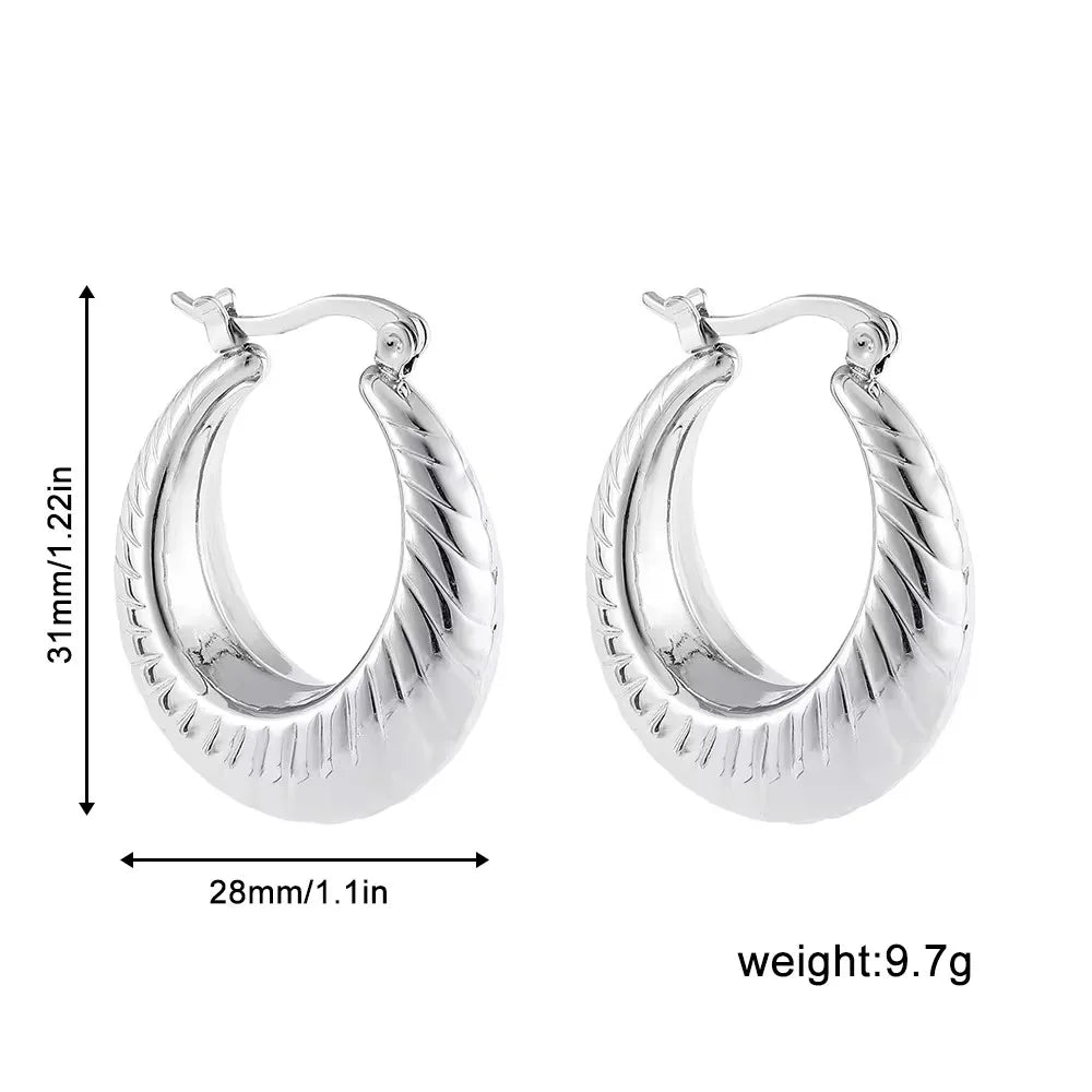 Vintage Chunky Gold Plated Thick Hoop Earrings