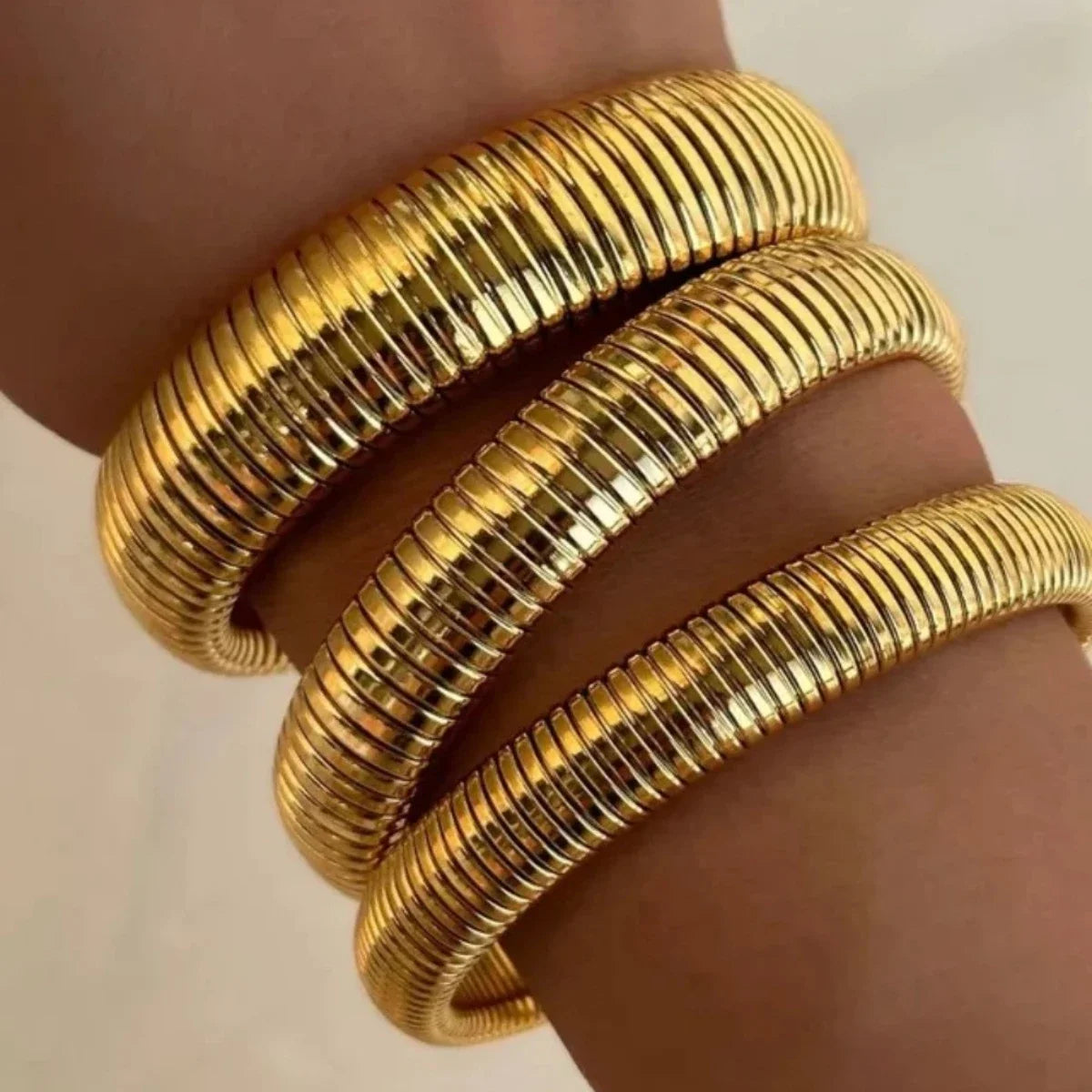Gold & Silver Flexible Snake Chain Bangles