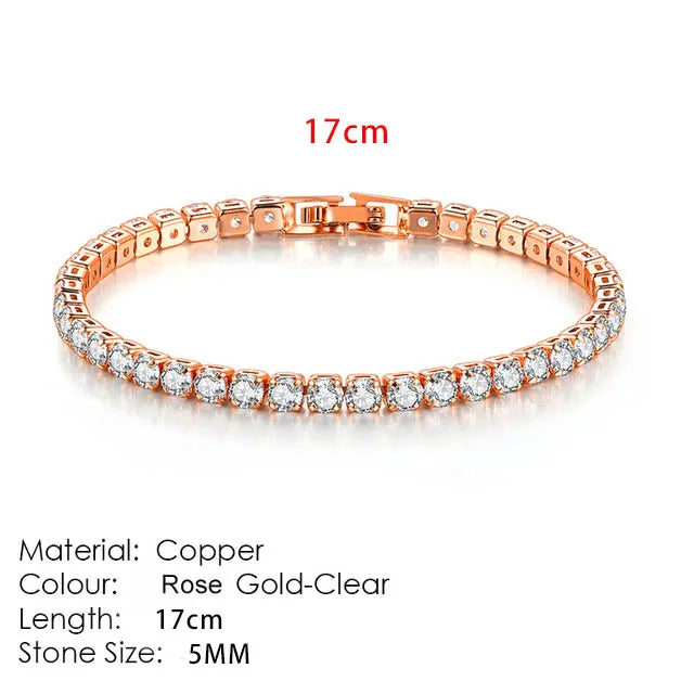 Zircon Crystal Tennis Bracelet – 2.5/3/4/5mm