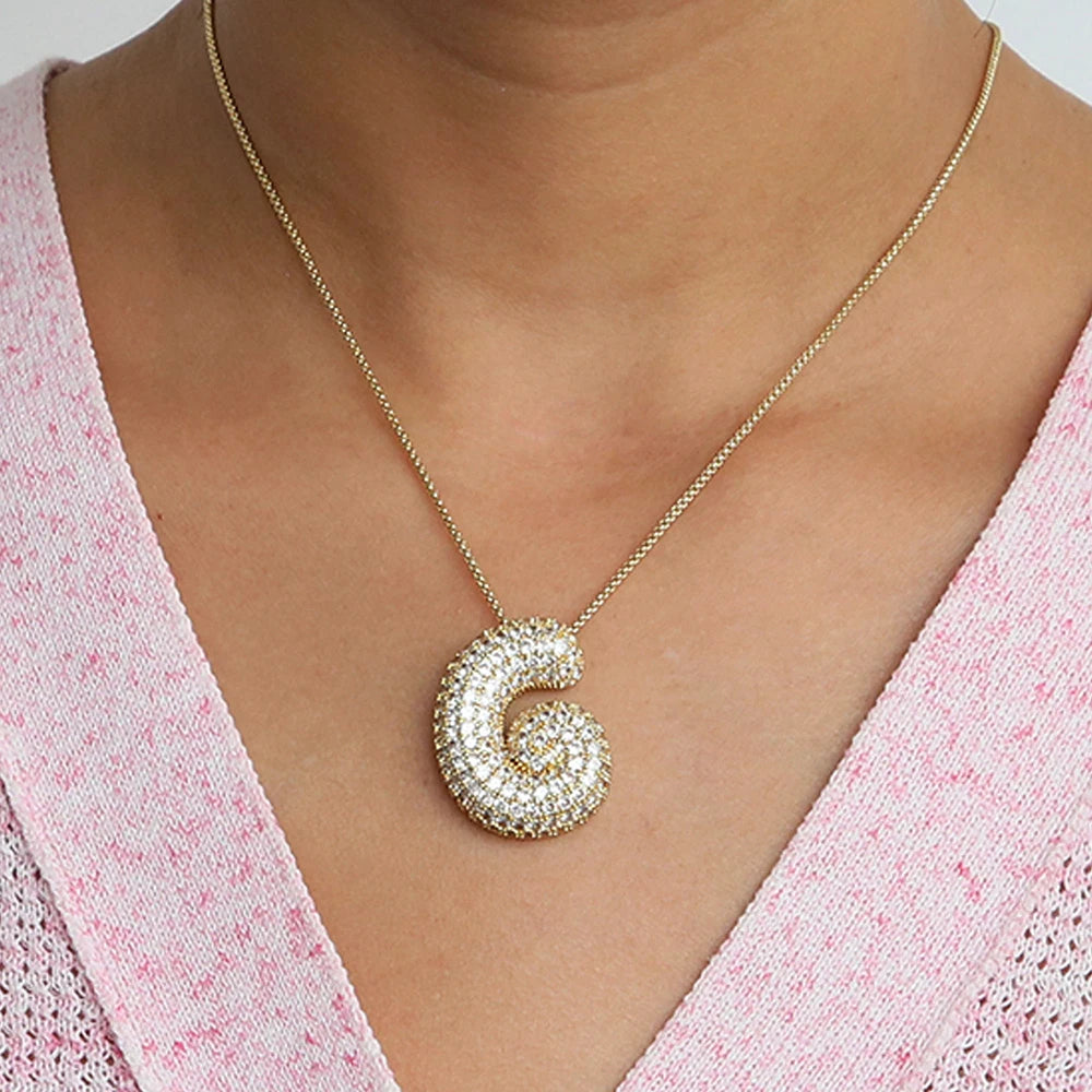 Pavé Initial Charm Necklace