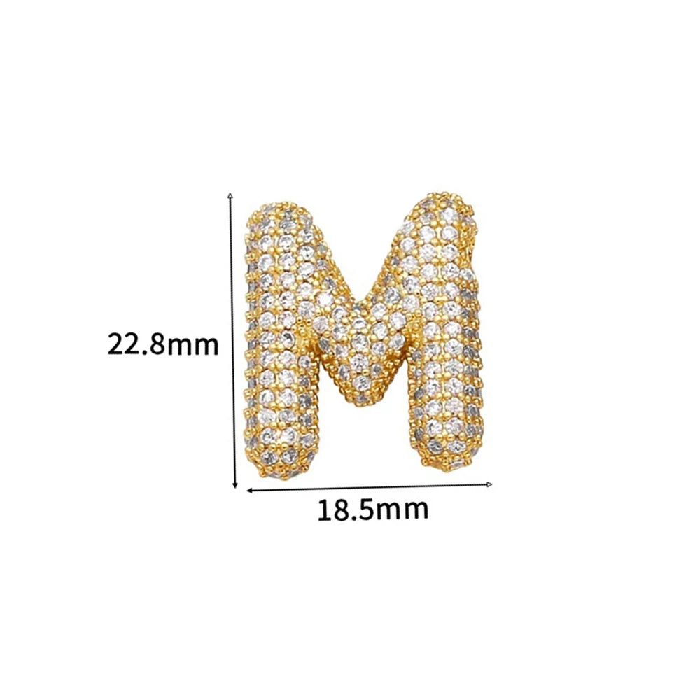 Balloon Bubble Chunky A-Z Letters Name Pendant