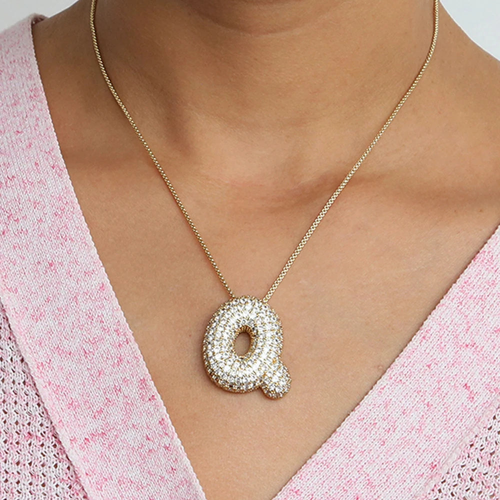 Pavé Initial Charm Necklace