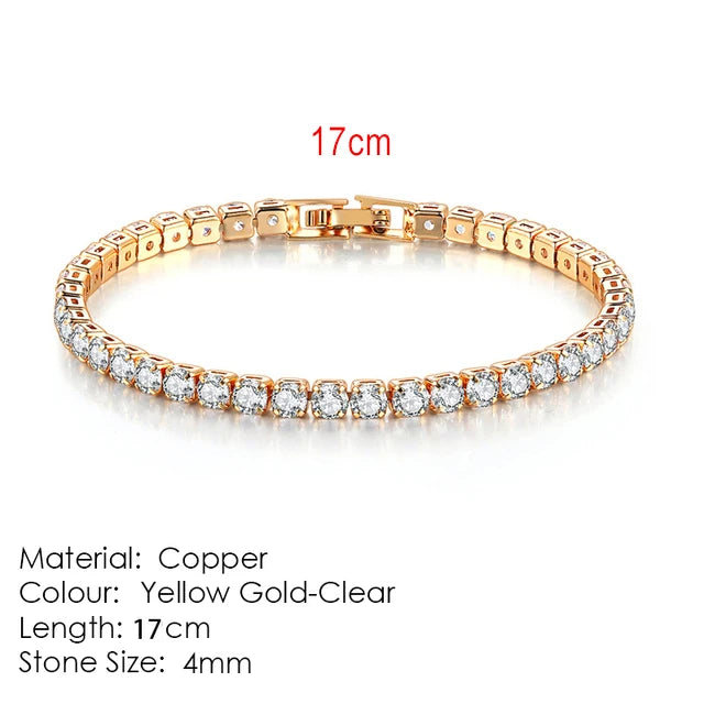 Zircon Crystal Tennis Bracelet – 2.5/3/4/5mm