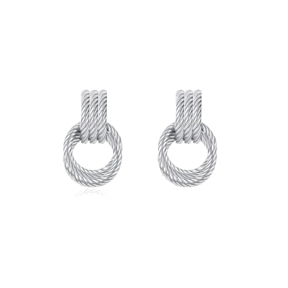 Twisted Rope Hoop Earrings