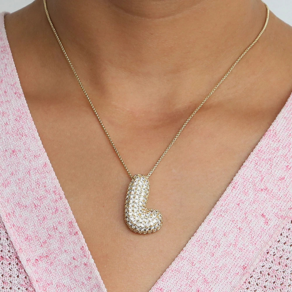 Pavé Initial Charm Necklace