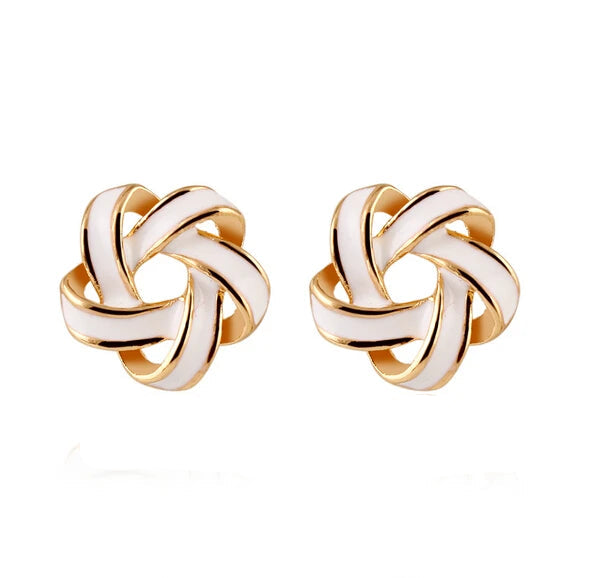 Enamel Knot Earrings