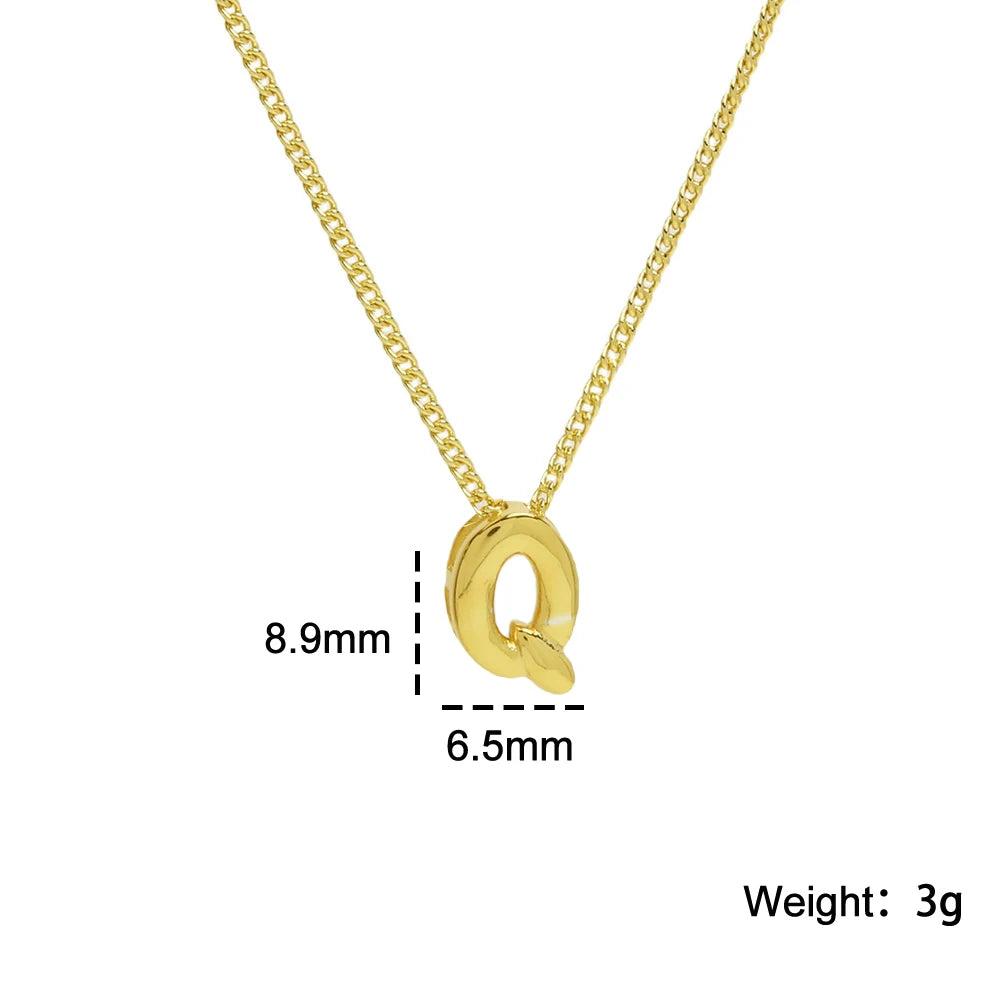 Mini Bubble Balloon Initial Letter Pendant