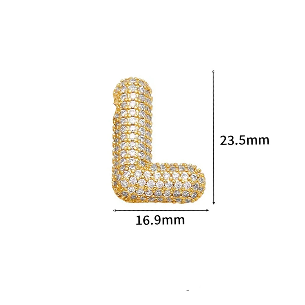 Balloon Bubble Chunky A-Z Letters Name Pendant