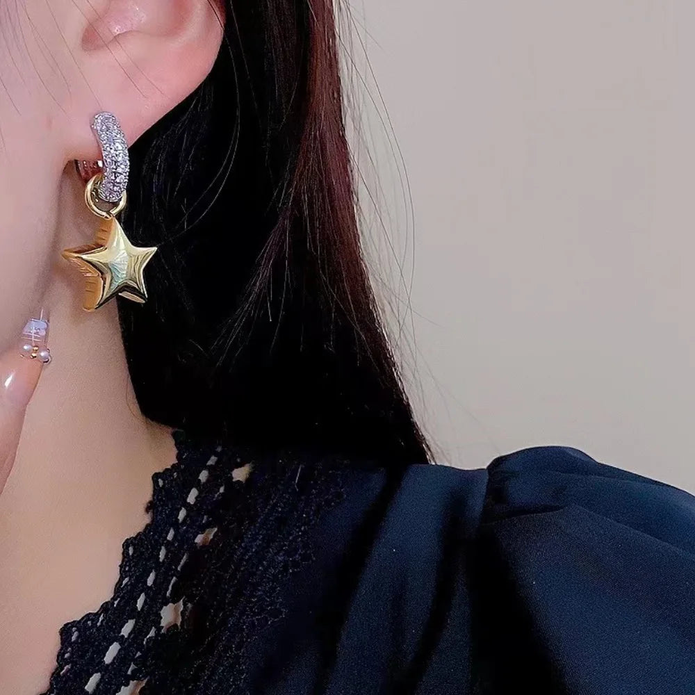Pavé Heart & Star Earrings