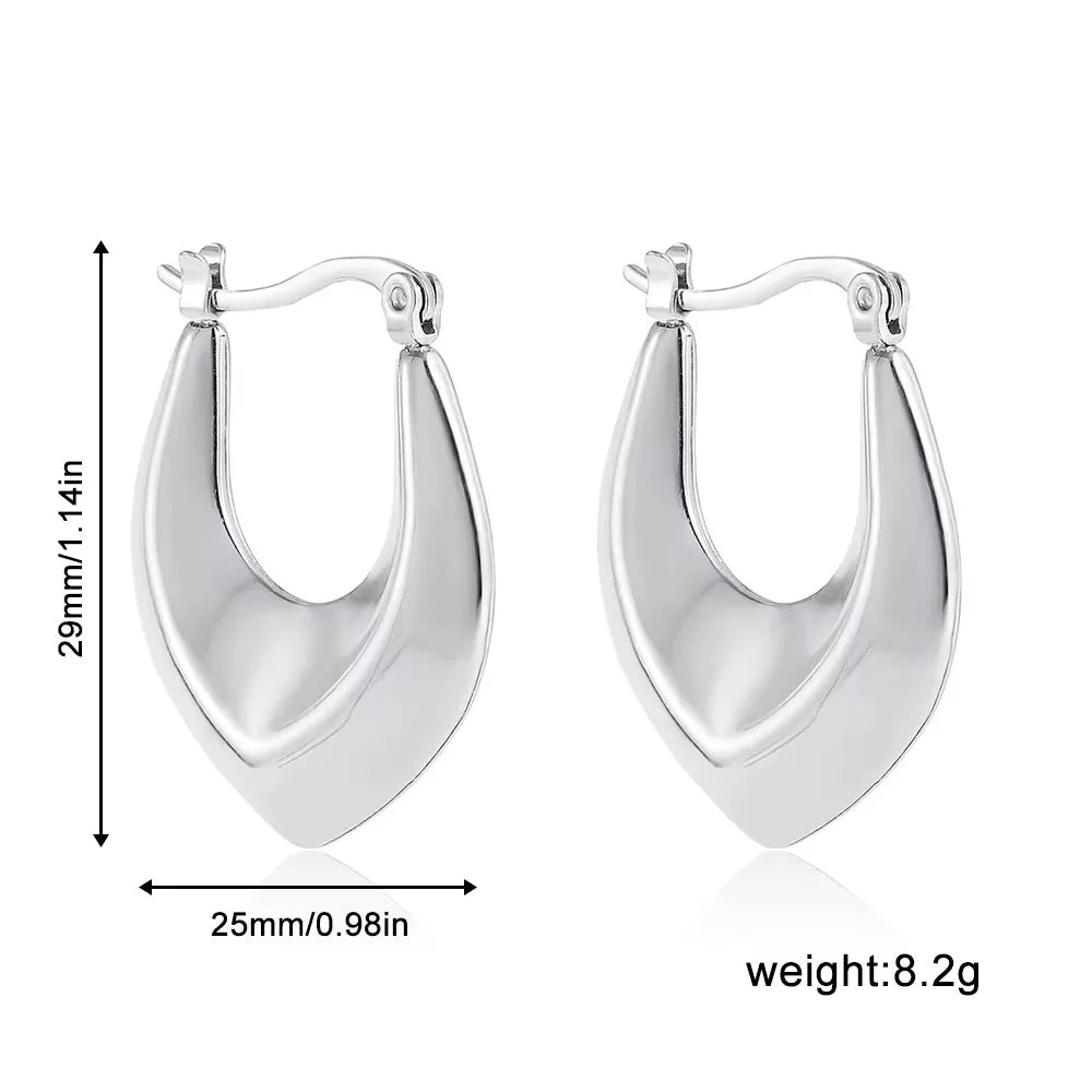 Vintage Chunky Gold Plated Thick Hoop Earrings
