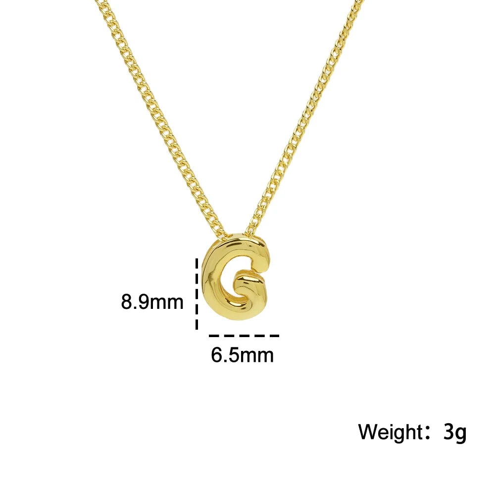 Mini Bubble Balloon Initial Letter Pendant