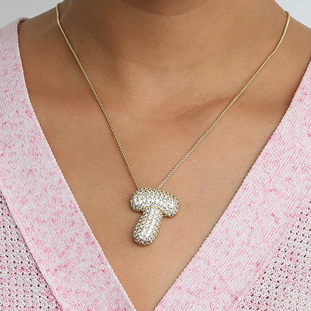 Pavé Initial Charm Necklace