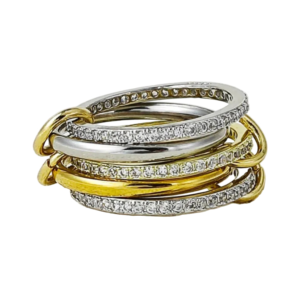 Two-Tone Five-Piece Stackable ring