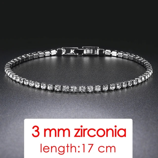 Zircon Crystal Tennis Bracelet – 2.5/3/4/5mm