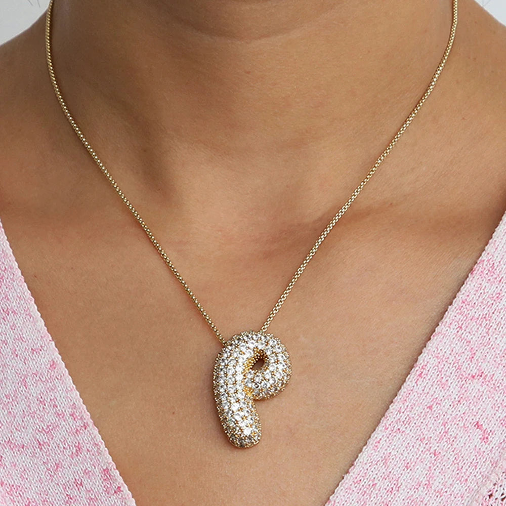 Pavé Initial Charm Necklace