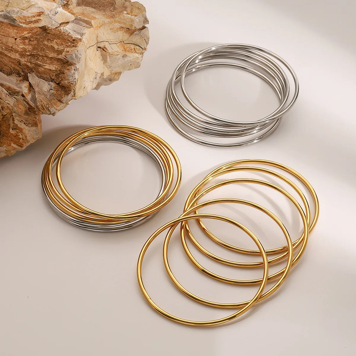Textured Stainless Steel Bangle