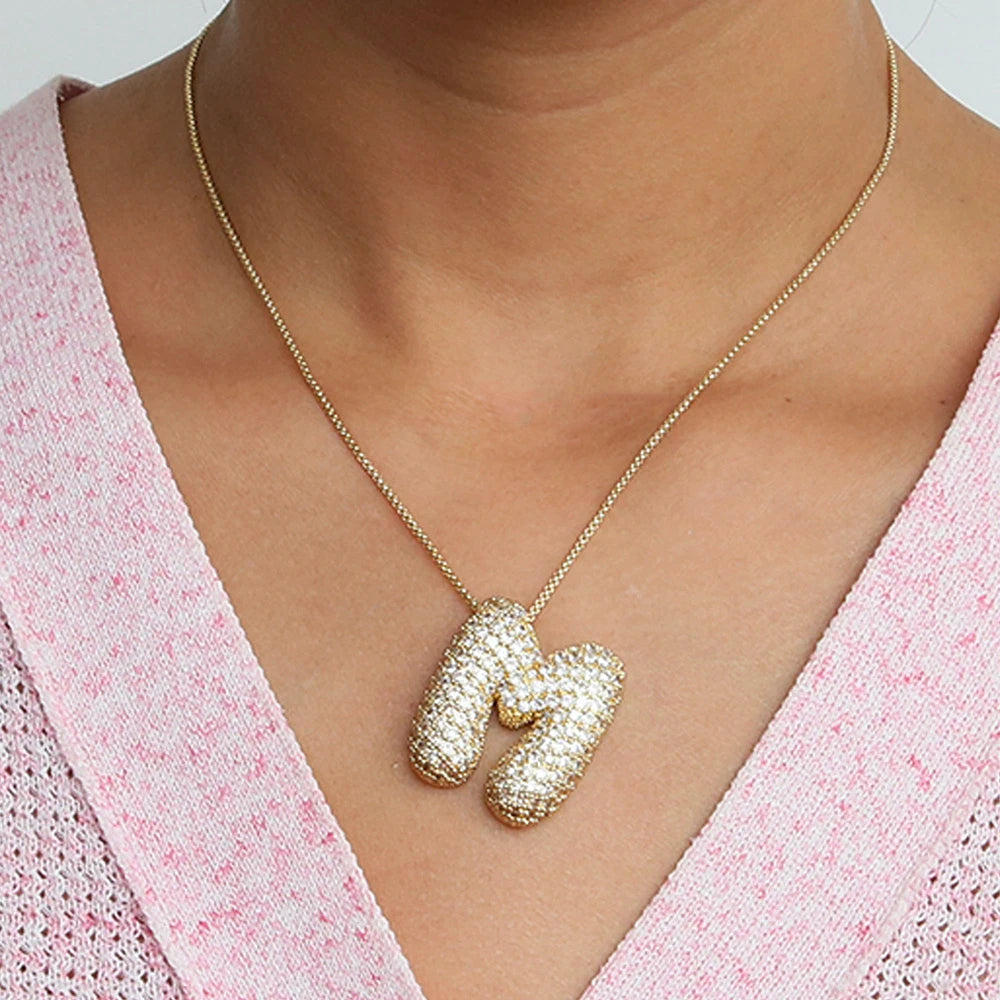 Pavé Initial Charm Necklace