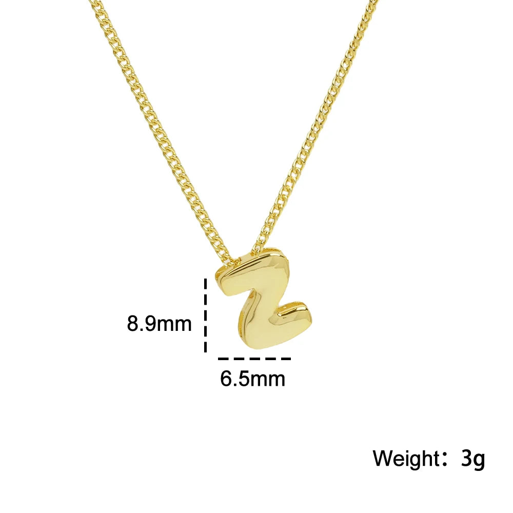 Mini Bubble Balloon Initial Letter Pendant