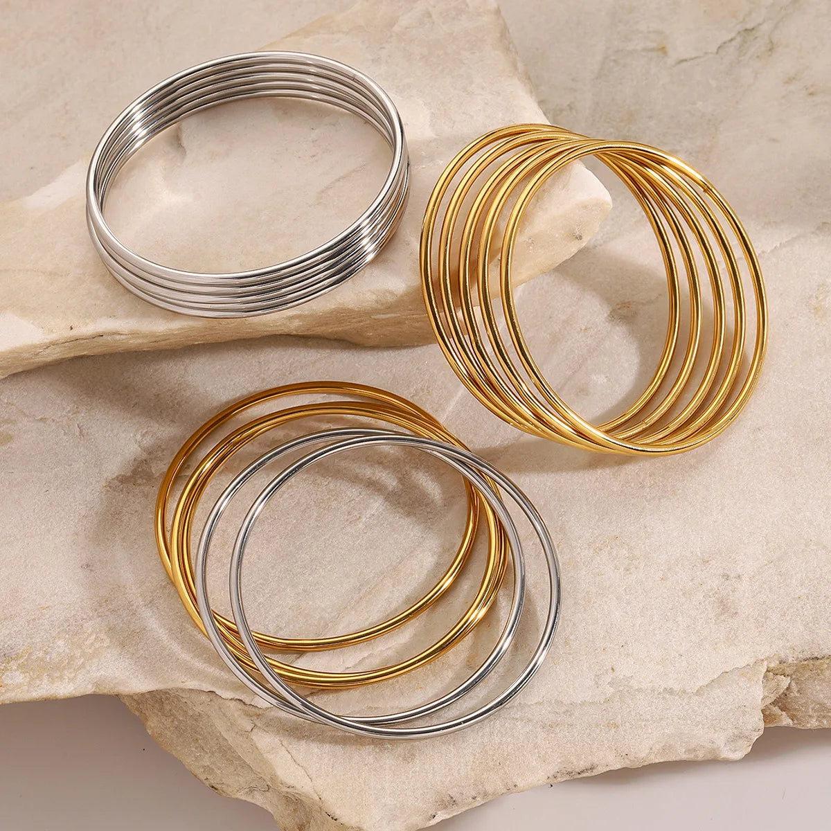 Textured Stainless Steel Bangle