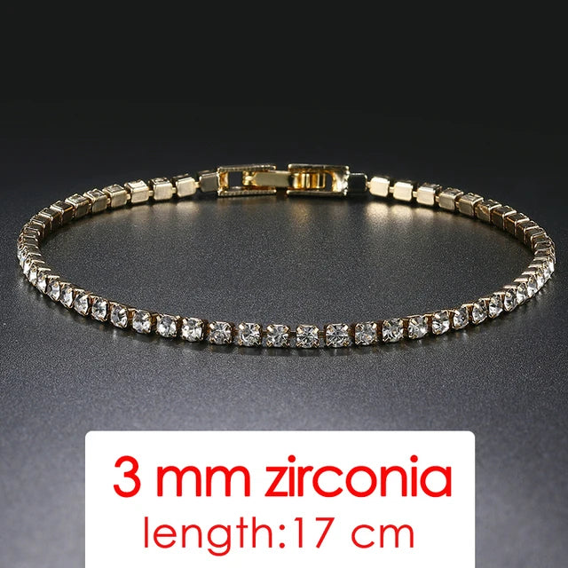 Zircon Crystal Tennis Bracelet – 2.5/3/4/5mm