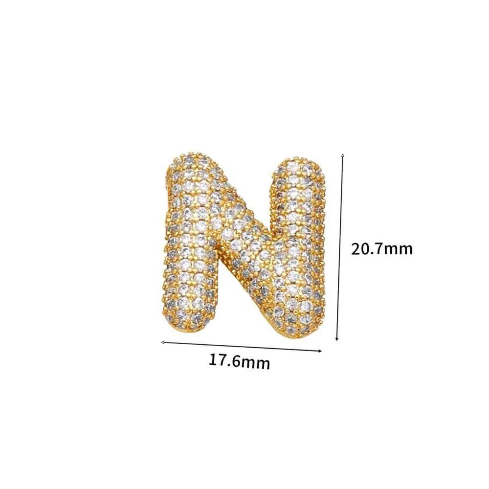 Balloon Bubble Chunky A-Z Letters Name Pendant