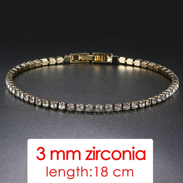 Zircon Crystal Tennis Bracelet – 2.5/3/4/5mm