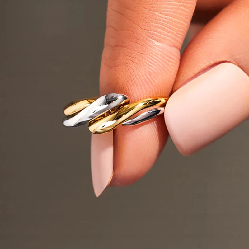 Two-Tone Twist Metal Ring