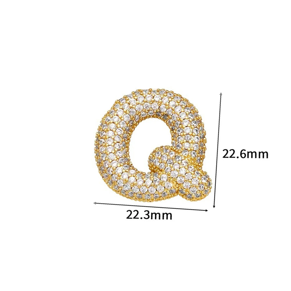 Pavé Bubble Initial Necklace