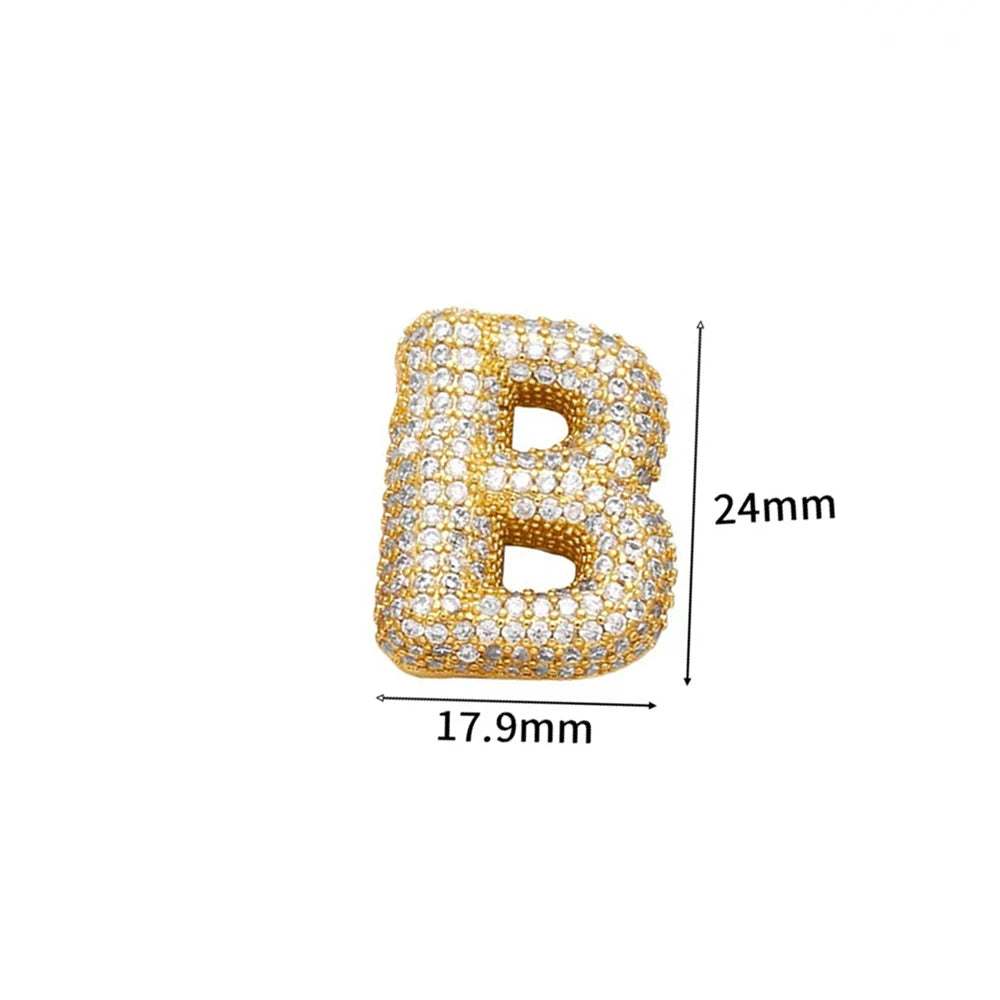 Balloon Bubble Chunky A-Z Letters Name Pendant