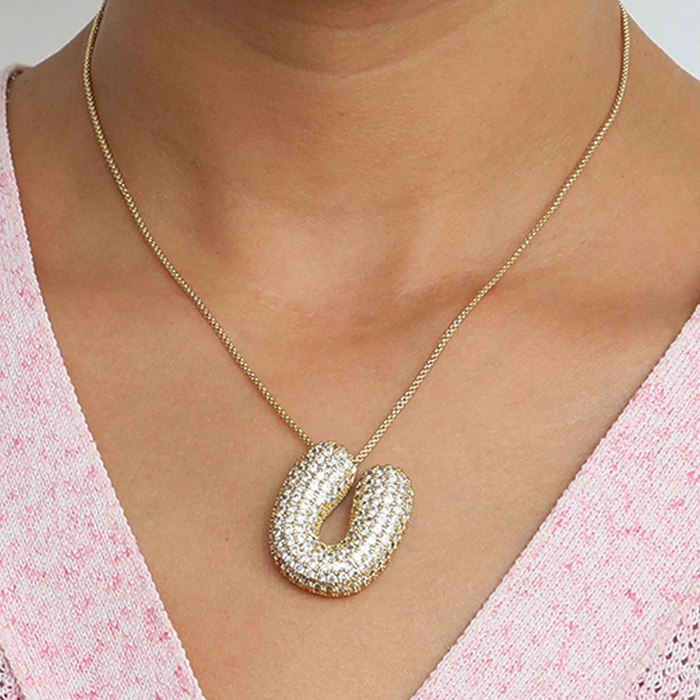 Pavé Initial Charm Necklace