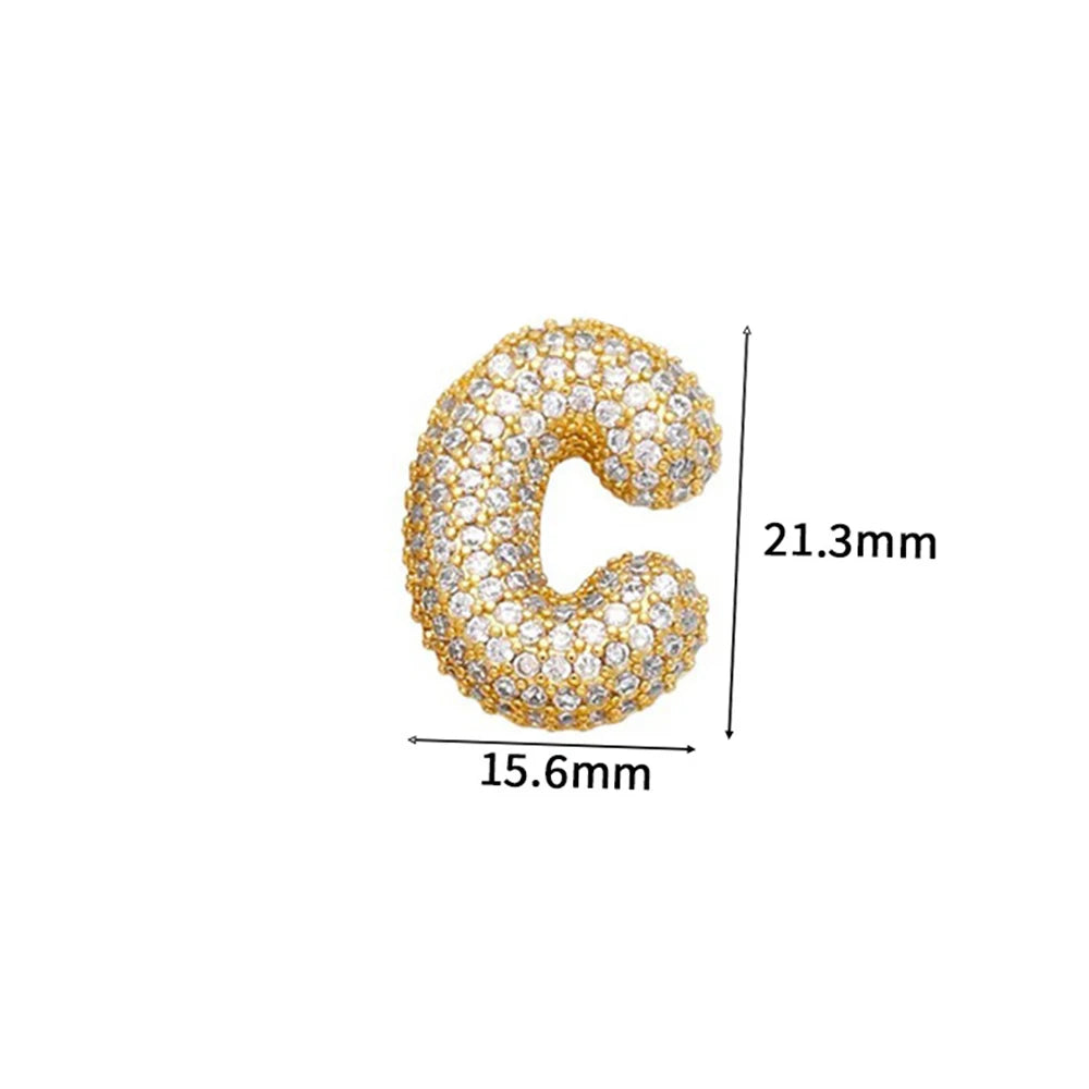 Pavé Bubble Initial Necklace