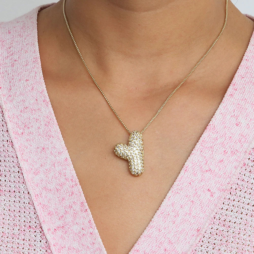 Pavé Initial Charm Necklace