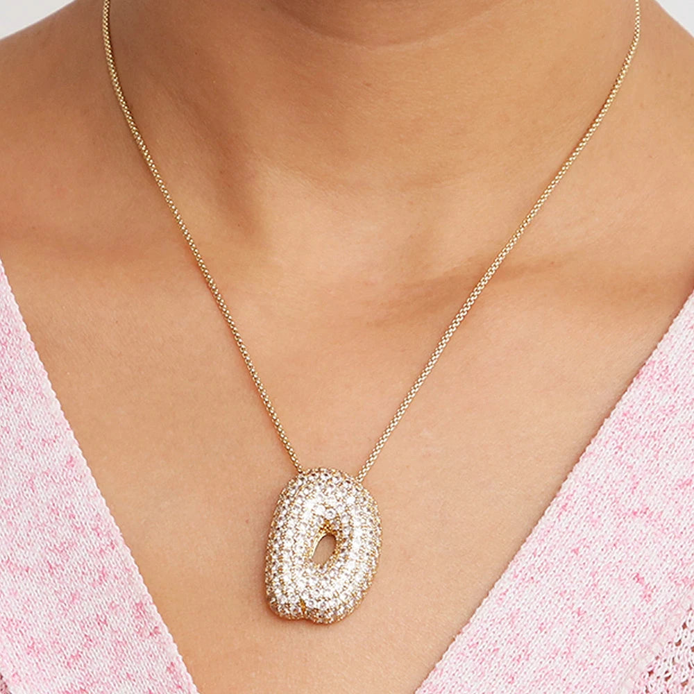 Pavé Initial Charm Necklace