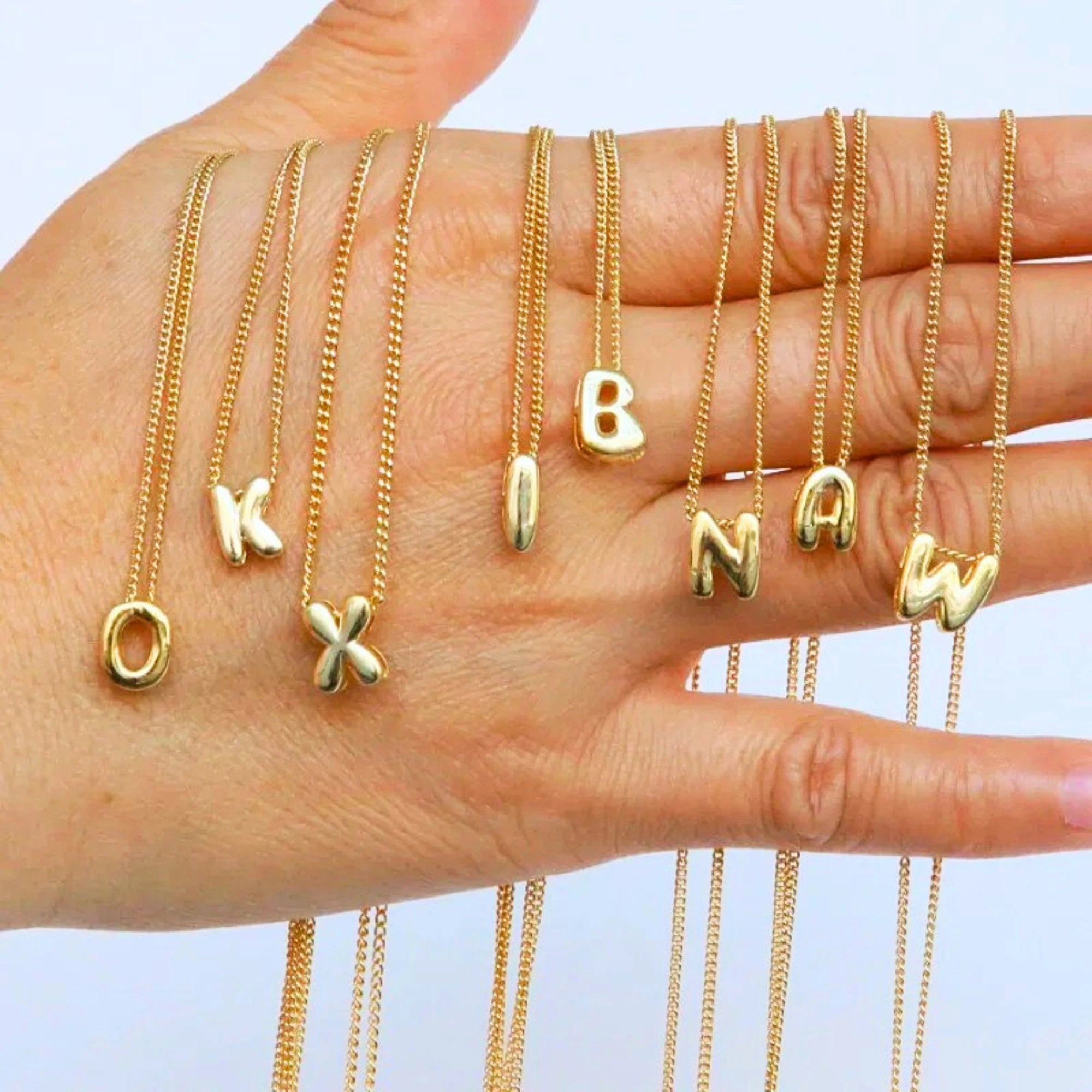 Mini Bubble Initial Necklace