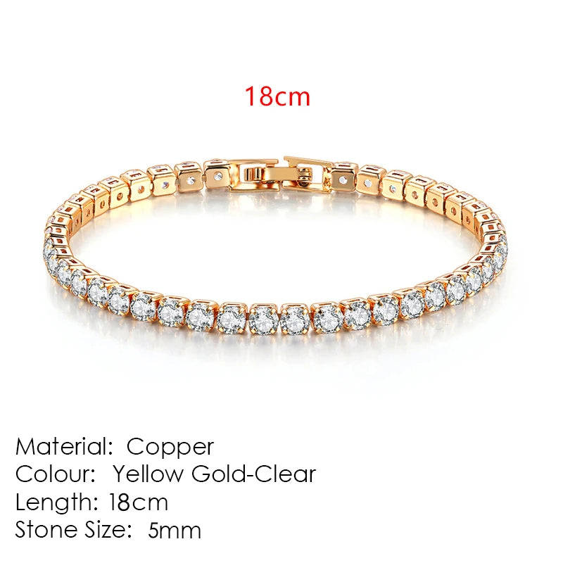 Zircon Crystal Tennis Bracelet – 2.5/3/4/5mm