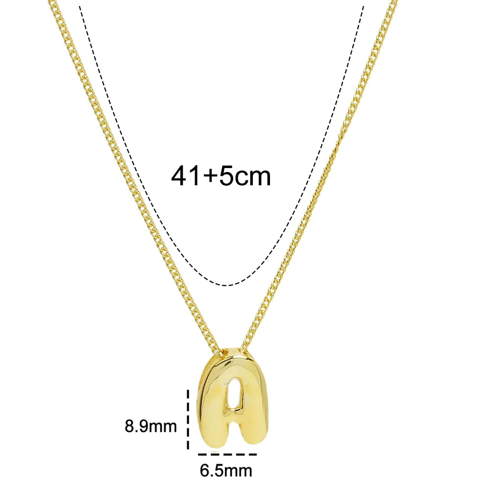 Mini Bubble Balloon Initial Letter Pendant