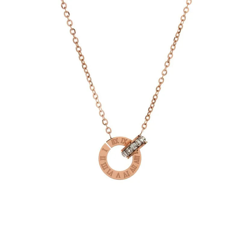 Interlocking Roman Numeral Necklace