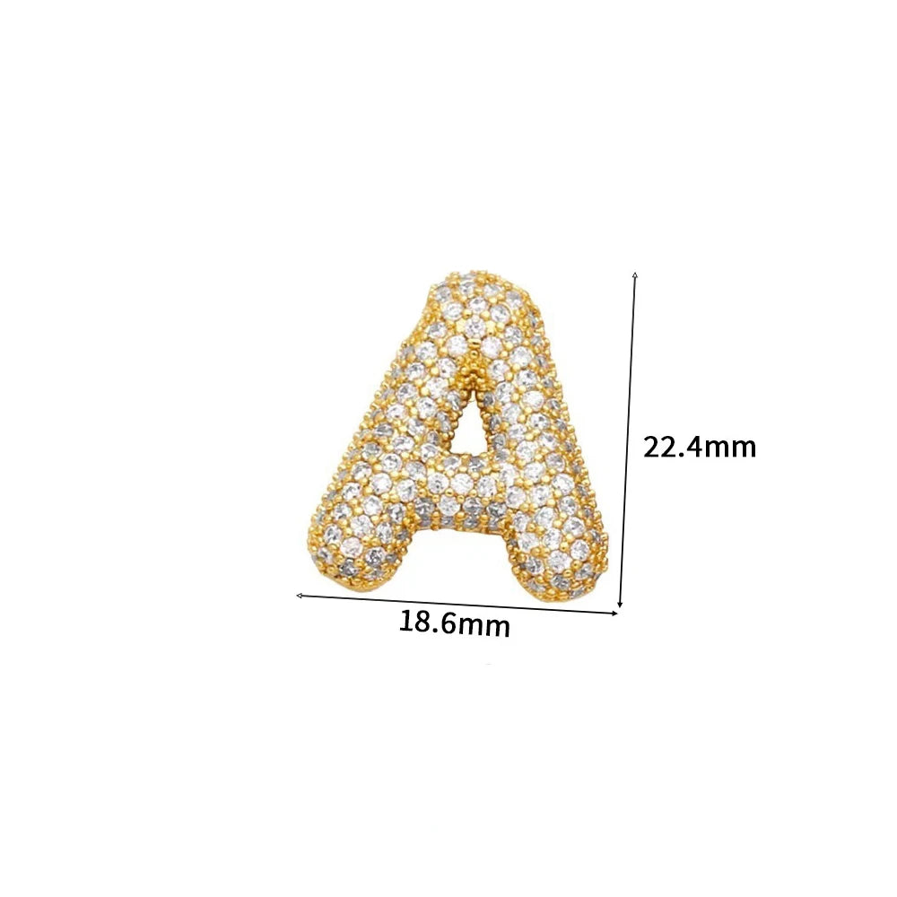 Balloon Bubble Chunky A-Z Letters Name Pendant